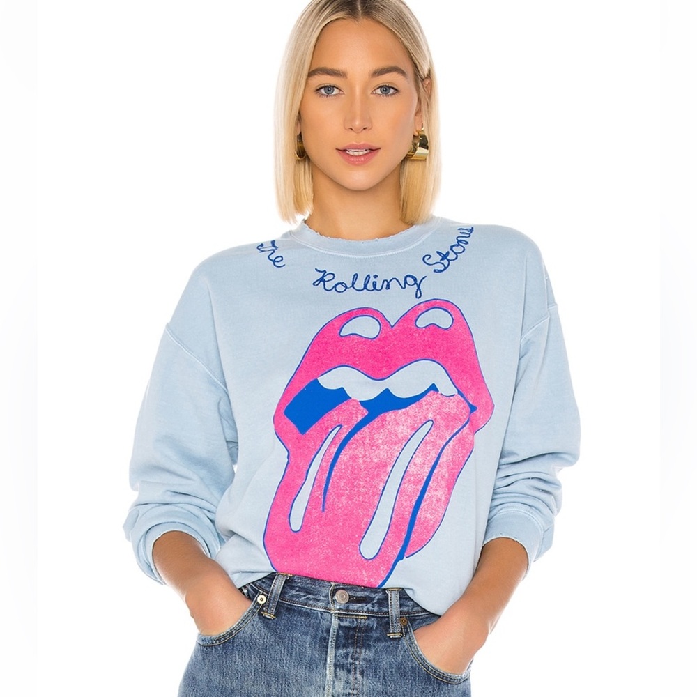 Madeworn: The Rolling Stones Chainstitch Sweatshirt in Blue Haze XS